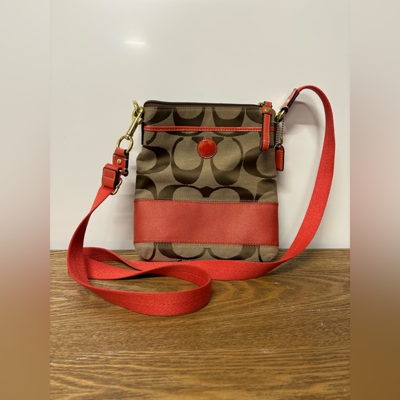 Coach Handbags - Coach | Signature Stripe Swingpack Mini Crossbody